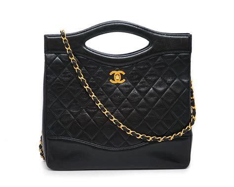 chanel 31 large shopping bag black|Chanel 31 shopping bag.